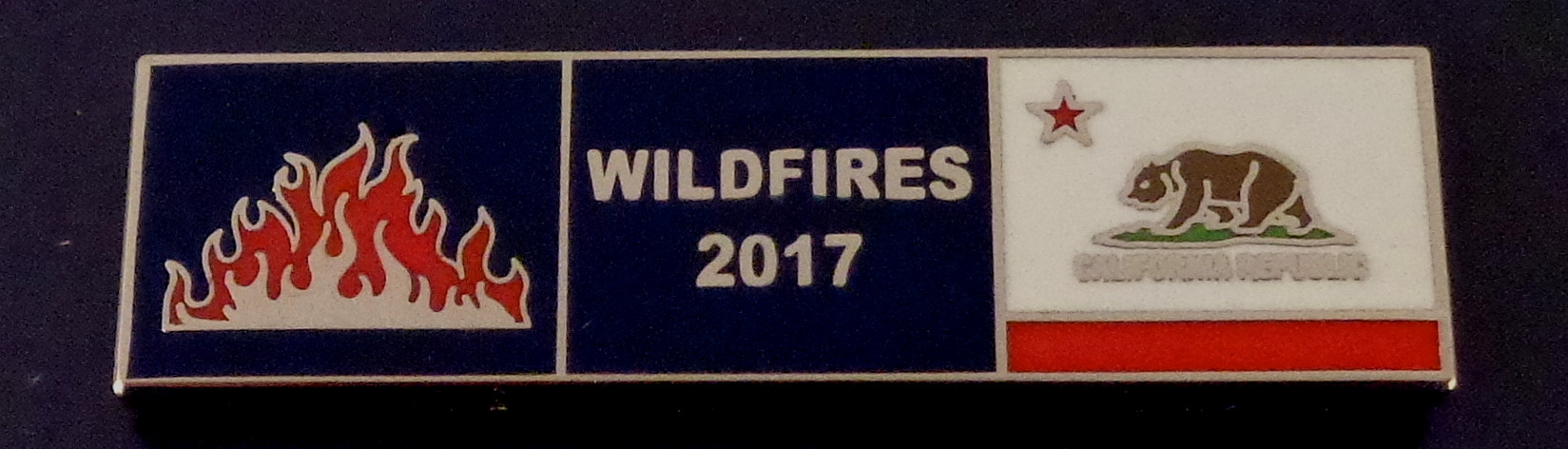 California WILDFIRES 2017 Silver Award Commendation Uniform Pin